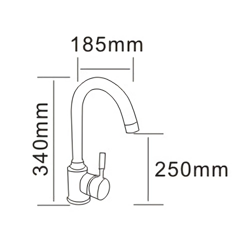 Размеры Латунный смеситель для мойки Rozzy Jenori RAINBOW RBZ111-8MT