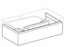 Размеры Матовая тумба в ванную без умывальника 90 см шириной Geberit Xeno² под умывальник Xeno² 500.513.43.1