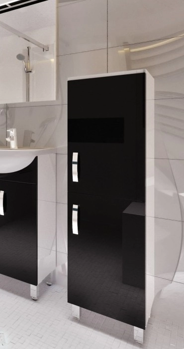 В интерьере шкаф-пенал для ванной 33 см глянцевый ювента тренто trnp-120l белый №3