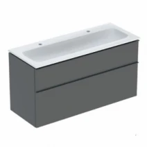 Умывальник с тумбой 120 см шириной Geberit iCon с раковиной Slim Rim 502.338.JK.1