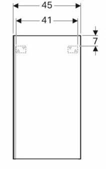 Размеры Подвесной шкафчик в ванную 45 см шириной Geberit Acanto 500.639.JL.2
