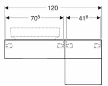 Розміри Тумба у ванну без умивальника 120 см шириною Geberit VariForm під умивальник VariForm 501.183.00.1