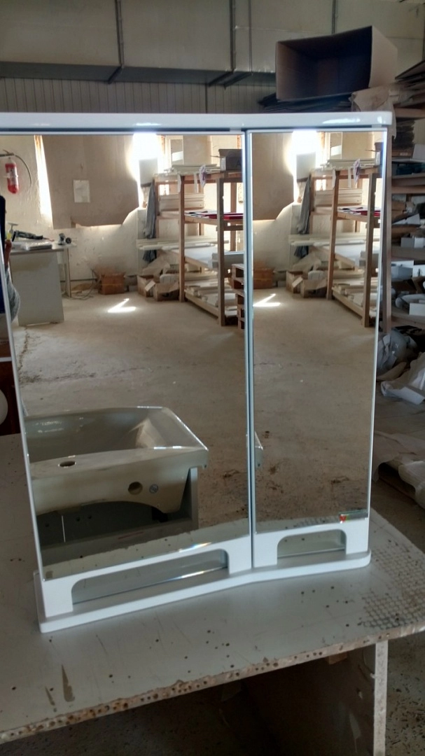 Фото покупателей прямоугольный зеркальный шкаф для ванной 55 см ванланд венеция вз 1-55венге №1