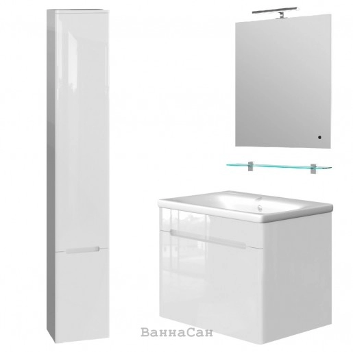 Основное Набор для ванной комнаты с зеркалом 65 см в стиле минимализм Ювента Тиволи 19428-18801-23246