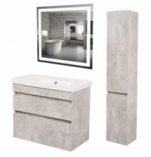 Комплект мебели с пленкой ПВХ для ванны 80 см Aqua Rodos Винтаж Бетон 33052-29720-33055