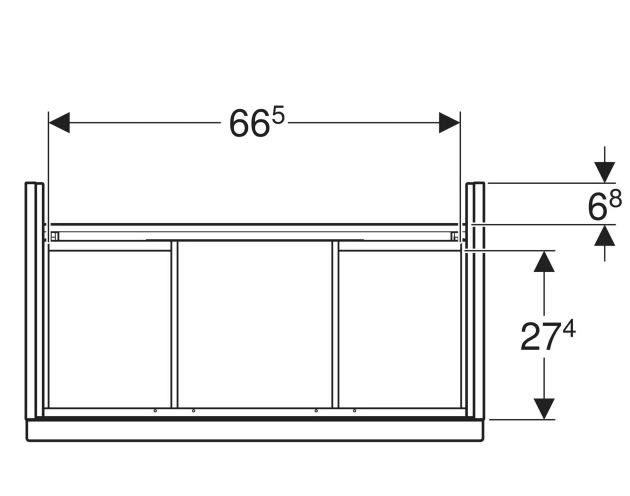 Размеры Тумба без умывальника 75 см шириной Geberit iCon под умывальник iCon 502.308.JH.1