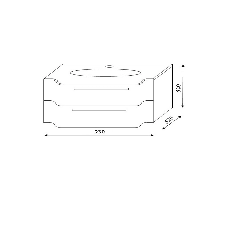 Размеры Умывальник с тумбой 93 см Marsan ALEXANDRA с умывальником ALEXANDRA alexandra 93Б