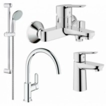 Комплект немецких смесителей Grohe BauEdge 4 в 1 хром 123218K