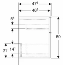 Размеры Комод для ванной 45 см шириной Geberit iCon 502.315.JL.1