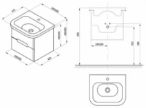 Розміри Тумба під умивальник 550 Ravak SD Chrome II X000001289