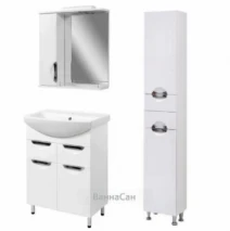 Комплект мебели в ванную комнату с ограждением полок 55 см шириной Санвестгруп Грация 46620-36659-36699