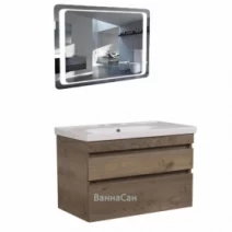 Комплект мебели в ванную с выключателем 100 см шириной Aqua Rodos Винтаж 29608-29710