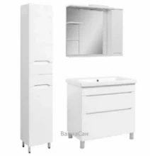 Комплект мебели для ванной комнаты с левым пеналом 80 см шириной Санвестгруп Висла 37964-36626-36680