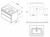 Розміри Шафка під умивальник 550 Ravak 10° X000001286