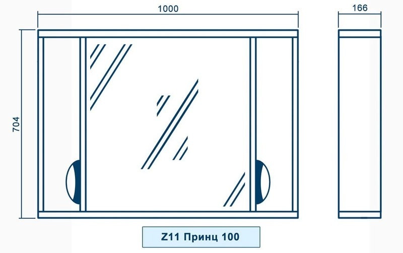 Розміри Гарнітур ванної кімнати 100 см КВЕЛЛ ПРИНЦ 24826-24828-24843