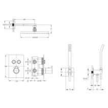 Розміри Душова система прихованого монтажу з термостатом хром ZMK101901219