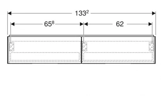 Размеры Тумба без раковины 135 см шириной Geberit ONE 505.076.00.7