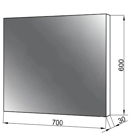 Размеры зеркало в ванную комнату 70 см шириной юввис эльба 63lite70 №2