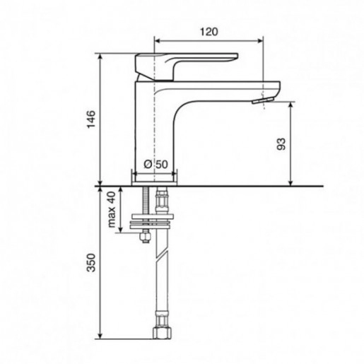 Размеры Смеситель белого цвета для раковины Emmevi NEFER BIO77003TC