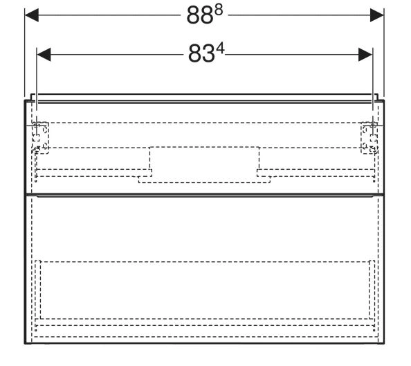 Размеры Тумба под умывальник без раковины с текстурой 90 см шириной Geberit iCon под умывальник iCon 502.305.JH.1