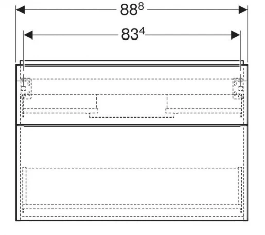 Размеры Тумба под умывальник без раковины с текстурой 90 см шириной Geberit iCon под умывальник iCon 502.305.JH.1
