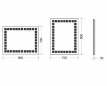 Размеры Зеркало в ванную комнату 90 см StekloNova Квадро Kvadro 90
