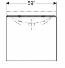 Размеры Матовая тумба в ванную без раковины 60 см шириной Geberit Acanto под раковину Acanto 500.614.16.1