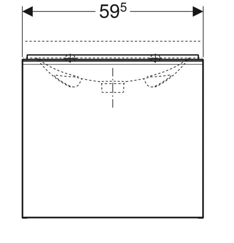 Размеры Матовая тумба в ванную без раковины 60 см шириной Geberit Acanto под раковину Acanto 500.614.16.1