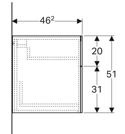 Размеры Комод в ванную 45 см шириной Geberit Xeno² 500.504.01.1