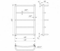 Розміри Сушка для рушників водяна 430х650 Mario Люкс Хром 30x20 ВР 1/2 д 4820111351367