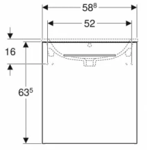 Размеры Тумба в ванную без умывальника с текстурой 60 см шириной Selnova Square под умывальник Selnova Geberit 501.223.00.1