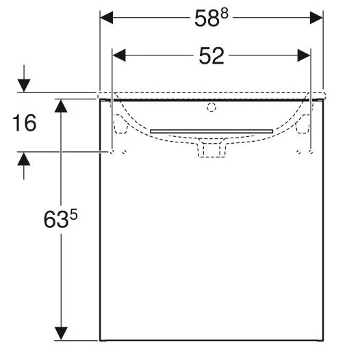 Размеры Тумба в ванную без умывальника с текстурой 60 см шириной Selnova Square под умывальник Selnova Geberit 501.223.00.1