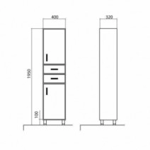 Розміри Пенал в ванну 40 см Aqua Rodos Ассоль 4823065811826