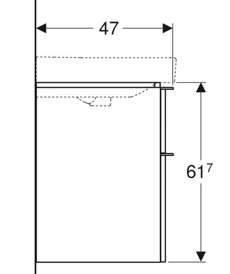 Размеры Тумба под умывальник без раковины 120 см шириной Geberit Smyle Square под умывальник Smyle Square 500.355.JL.1