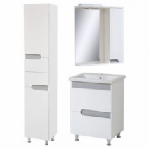 Комплект мебели ванный гарнитур 60 см бело-серый ПИК СИМПЛ М-60-30-60-17Л-П11К40МL