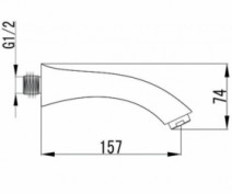 Размеры Прямой излив для смесителя скрытого монтажа для ванны IMPRESE KRINICE хром VR-10110(N)