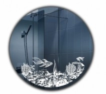 Зеркало для ванной с рисунком 50 см с подсветкой J-Mirror Aquarium Aqrm 50x50