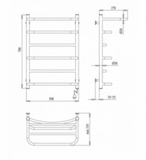 Размеры Полотенцесушитель электрический премиум класса 500 х 700 мм Paladii Идеал Электро Хром 30х20 правый ИДе003РR