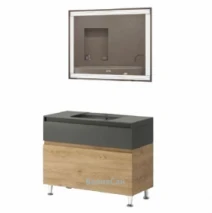 Комплект мебели в ванную с часами 80 см шириной Аквариус TORINO 42469-42491