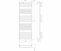 Розміри Сушка для рушників водяна хромована 600х1750 Mario Гера Люкс Хром 30x20 ВР 1/2 д 4820111352234