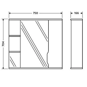 Размеры зеркало в ванную 75 см с полками квел висла z2 висла 75l белый №2