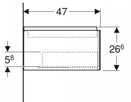 Размеры Тумба в ванную без умывальника 135 см шириной Geberit ONE 505.076.00.3