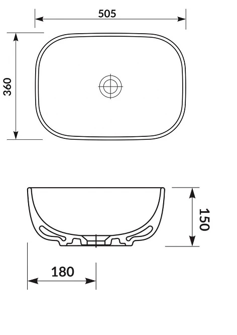 Размеры Раковина в ванную 50 см шириной Cersanit MODUO K116-050