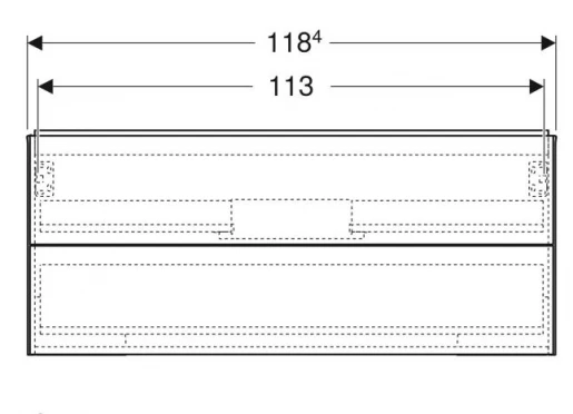 Размеры Тумба под умывальник без раковины с ящиками 120 см шириной Geberit ONE 505.265.00.6