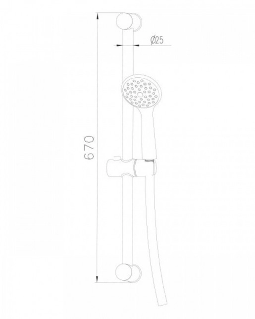 Размеры Душевой набор штанга душевая IMPRESE L-63 см, мыльница, ручной душ 1 режим, шланг, хром R670SD + 1115 + W100SL1 C