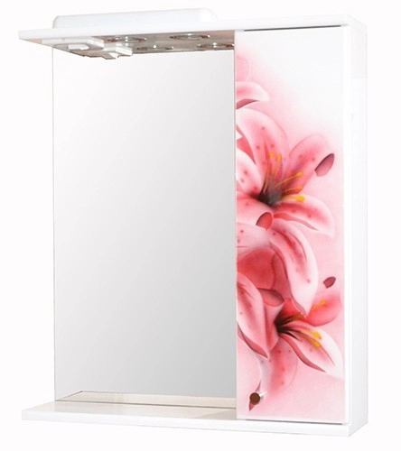 Основное Зеркало в ванную 60 см с цветами ПИК БАЗИС ДЗ0160RА РОЗОВАЯ ЛИЛИЯ