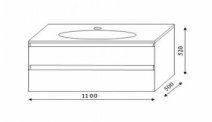 Размеры Тумба с умывальником в ванную для квартиры 110 см Marsan NIKOLET с умывальником Nikolet nikolet 110К