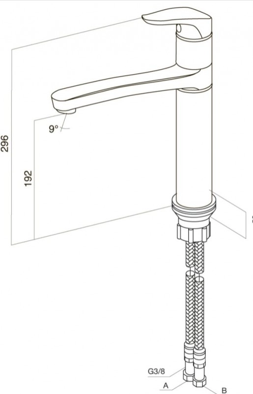 Размеры Смеситель для мойки AM.PM Joy F8500000