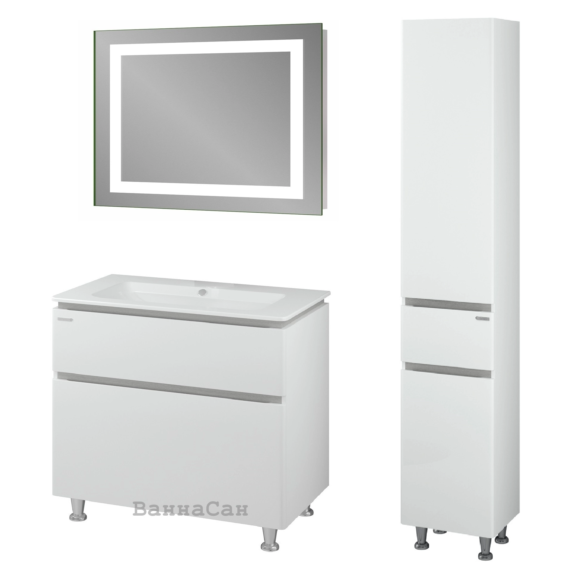 Основное премиум гарнитур мебели для ванной 80 см санверк амата 25569-25550-25573 №1