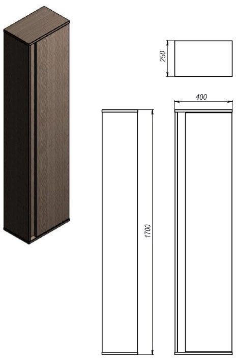 Размеры пенал для ванной 40 см ювента равенна rvp-170-brown правый №1